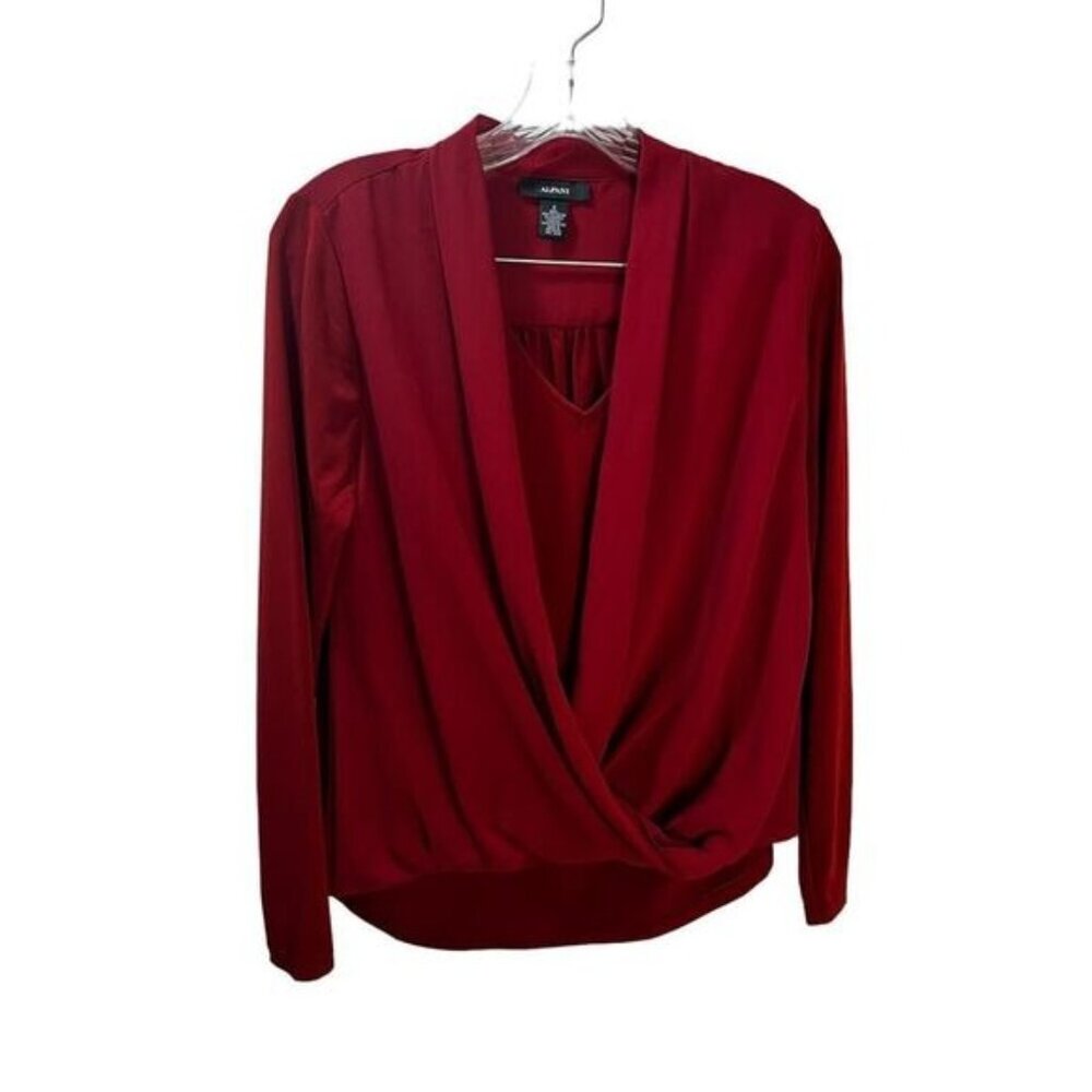 NWOT Alfani Womens Crossover Wrap Blouse Size‎ 2